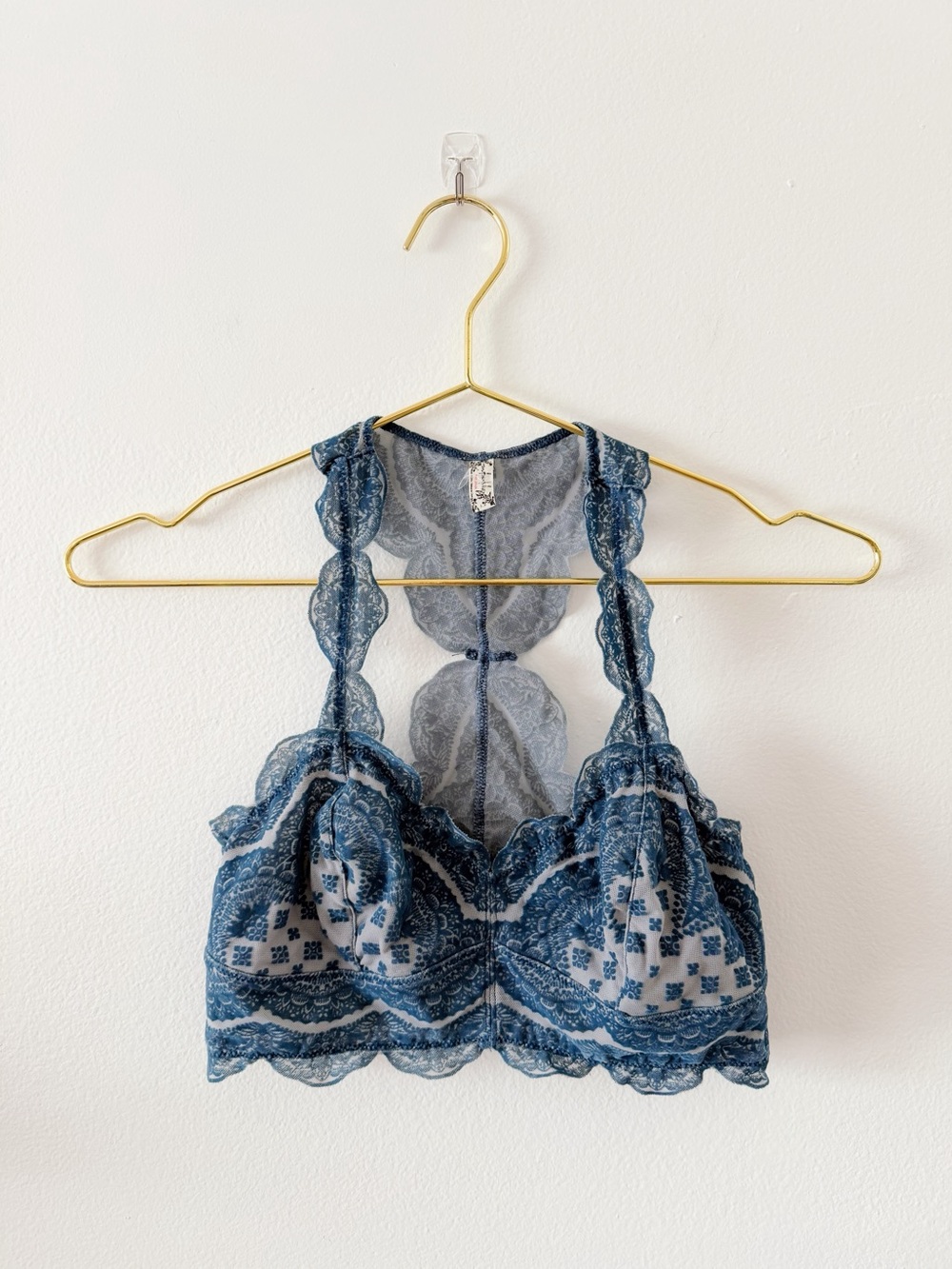 Free People Blue Lace Bralette with Racerback